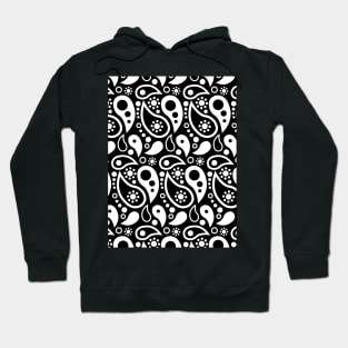 Black and white paisley pattern Hoodie